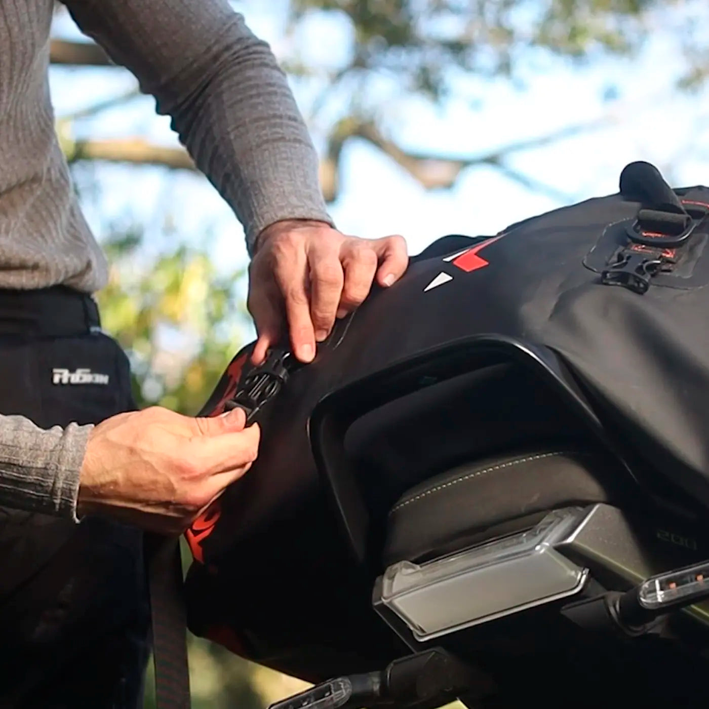 Step 1 - Kronox Duffel Bag install in your motorcycle